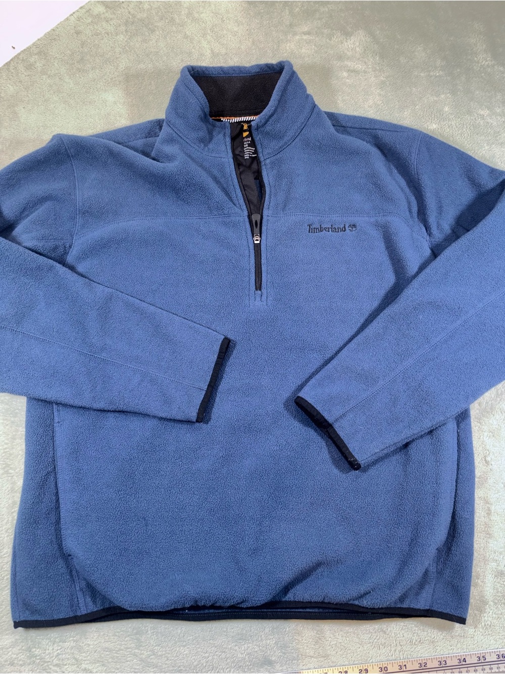 Timberland Men's Blue Quarter-Zip Fleece Pullover Jacket